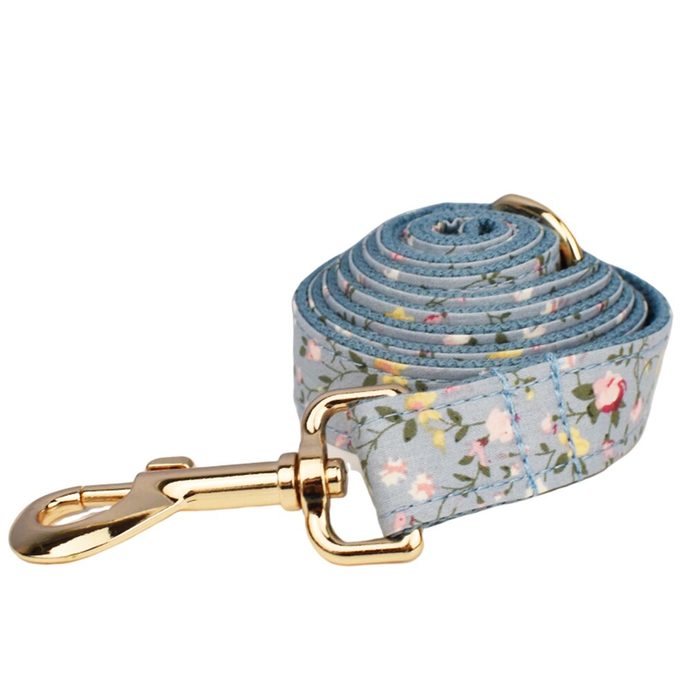 Flower Dog Collar And Leash Set For Small Medium Large Dogs Custom Engraved
