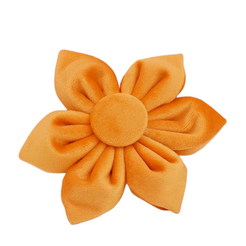 Orange Velvet Dog Collar And Leash Set For Dogs Custom Engraved